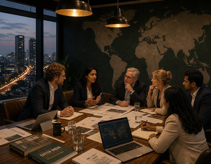 Global Launch Base — strategy session with cross-border team